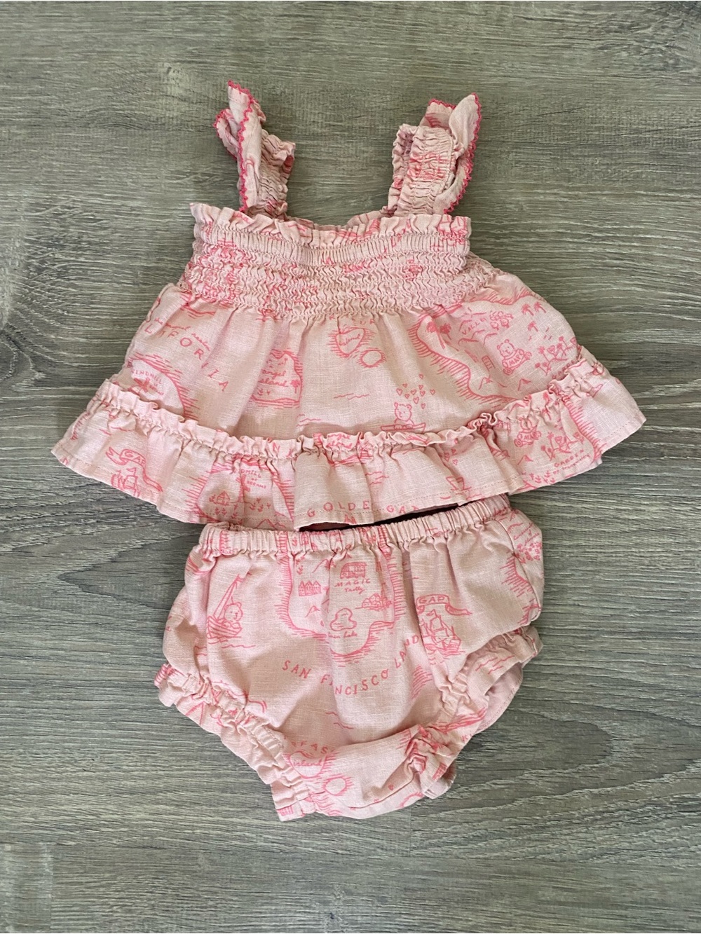 GAP Pink Ruffle Two-Piece Outfit Set